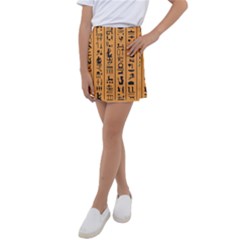 Egyptian Hieroglyphs Ancient Egypt Letters Papyrus Background Vector Old Egyptian Hieroglyph Writing Kids  Tennis Skirt by Wegoenart