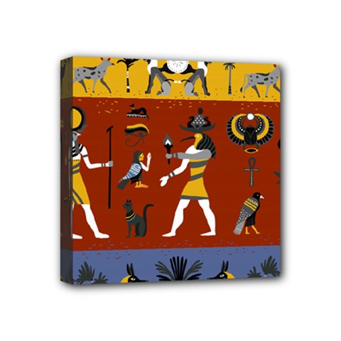 Ancient Egyptian Religion Seamless Pattern Mini Canvas 4  X 4  (stretched) by Wegoenart