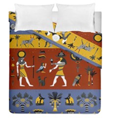 Ancient Egyptian Religion Seamless Pattern Duvet Cover Double Side (queen Size) by Wegoenart