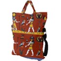 Ancient Egyptian Religion Seamless Pattern Fold Over Handle Tote Bag View2