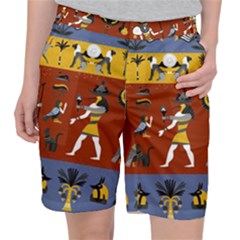 Ancient Egyptian Religion Seamless Pattern Pocket Shorts by Wegoenart