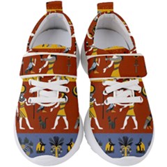 Ancient Egyptian Religion Seamless Pattern Kids  Velcro Strap Shoes by Wegoenart