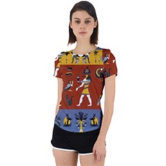 Ancient Egyptian Religion Seamless Pattern Back Cut Out Sport Tee