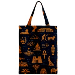 Dark Seamless Pattern Symbols Landmarks Signs Egypt Zipper Classic Tote Bag by Wegoenart