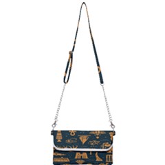 Dark Seamless Pattern Symbols Landmarks Signs Egypt Mini Crossbody Handbag by Wegoenart