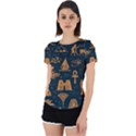 Dark Seamless Pattern Symbols Landmarks Signs Egypt Back Cut Out Sport Tee View1