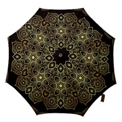 Luxury Golden Mandala Background Hook Handle Umbrellas (small) by Wegoenart