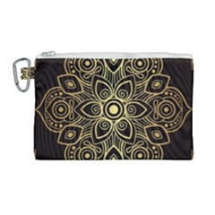 Luxury Golden Mandala Background Canvas Cosmetic Bag (large) by Wegoenart