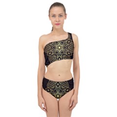 Luxury Golden Mandala Background Spliced Up Two Piece Swimsuit by Wegoenart