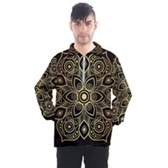 Luxury Golden Mandala Background Men s Half Zip Pullover by Wegoenart