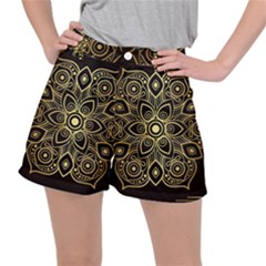 Luxury Golden Mandala Background Ripstop Shorts by Wegoenart