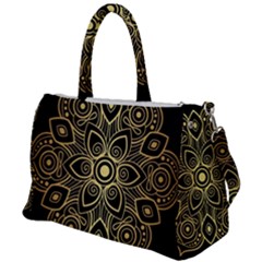 Luxury Golden Mandala Background Duffel Travel Bag by Wegoenart