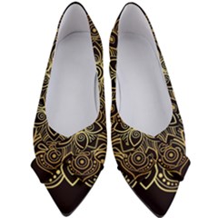 Luxury Golden Mandala Background Women s Bow Heels