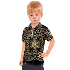 Luxury Golden Mandala Background Kids  Polo Tee