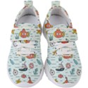 Cartoon Nautical Seamless Background Kids  Velcro Strap Shoes View1