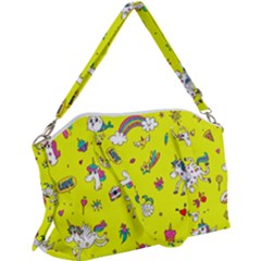 Pattern Unicorns Mermaids Horses Girlish Things Canvas Crossbody Bag by Wegoenart