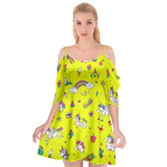 Pattern Unicorns Mermaids Horses Girlish Things Cutout Spaghetti Strap Chiffon Dress