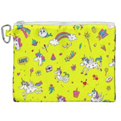 Pattern Unicorns Mermaids Horses Girlish Things Canvas Cosmetic Bag (xxl) by Wegoenart