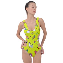 Pattern Unicorns Mermaids Horses Girlish Things Side Cut Out Swimsuit by Wegoenart