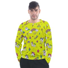 Pattern Unicorns Mermaids Horses Girlish Things Men s Long Sleeve Raglan Tee