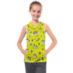 Pattern Unicorns Mermaids Horses Girlish Things Kids  Sleeveless Hoodie