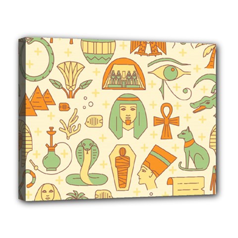 Egypt Seamless Pattern Canvas 14  X 11  (stretched) by Wegoenart