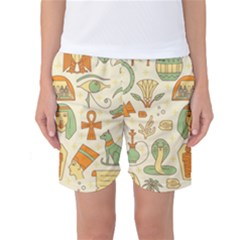 Egypt Seamless Pattern Women s Basketball Shorts by Wegoenart