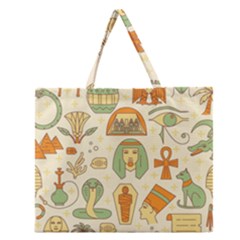 Egypt Seamless Pattern Zipper Large Tote Bag by Wegoenart