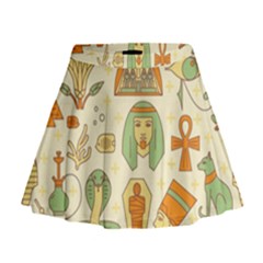 Egypt Seamless Pattern Mini Flare Skirt by Wegoenart