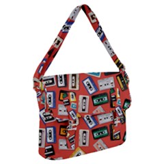 Vintage Retro Cassette Tape Pattern Design Template Buckle Messenger Bag by Wegoenart