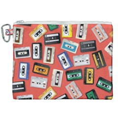 Vintage Retro Cassette Tape Pattern Design Template Canvas Cosmetic Bag (xxl) by Wegoenart