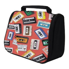 Vintage Retro Cassette Tape Pattern Design Template Full Print Travel Pouch (small) by Wegoenart