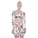 Africa Doodle Set Off Shoulder Top with Mini Skirt Set View1