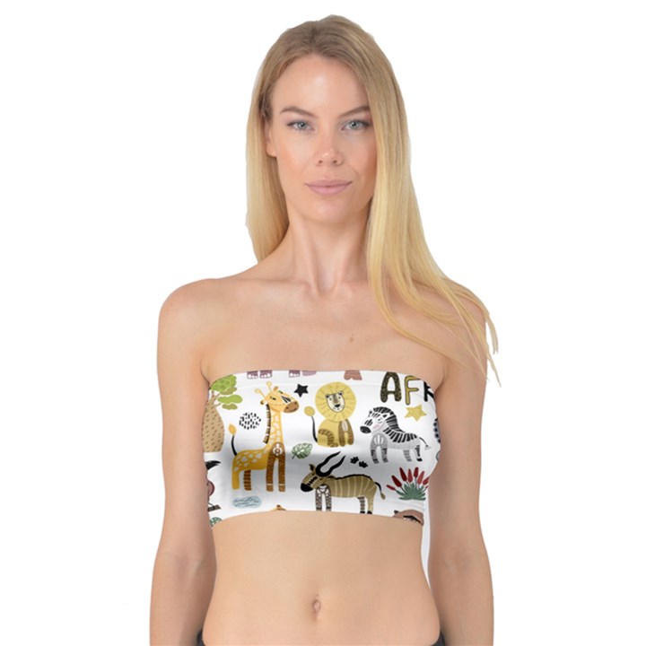 Cartoon African Animals Bandeau Top