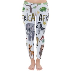 Cartoon African Animals Classic Winter Leggings