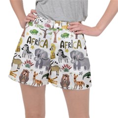 Cartoon African Animals Ripstop Shorts by Wegoenart