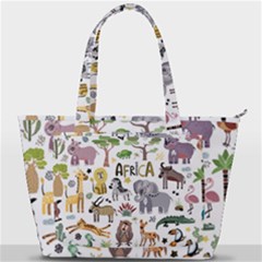 Cartoon African Animals Back Pocket Shoulder Bag  by Wegoenart