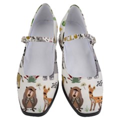 Cartoon African Animals Women s Mary Jane Shoes by Wegoenart