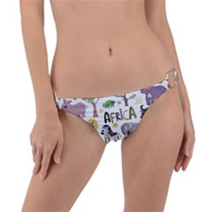 Cartoon African Animals Ring Detail Bikini Bottom by Wegoenart