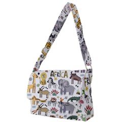 Cartoon African Animals Full Print Messenger Bag (l) by Wegoenart