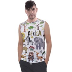 Cartoon African Animals Men s Regular Tank Top