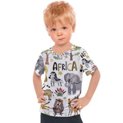 Cartoon African Animals Kids  Sports Tee