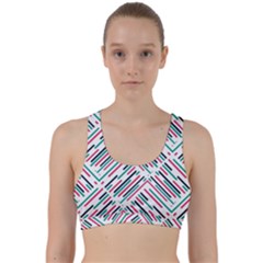 Abstract Colorful Pattern Background Back Weave Sports Bra by Wegoenart