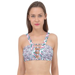 Abstract Colorful Pattern Background Cage Up Bikini Top by Wegoenart