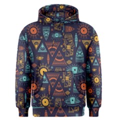 Trendy African Maya Seamless Pattern With Doodle Hand Drawn Ancient Objects Men s Core Hoodie