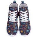 Trendy African Maya Seamless Pattern With Doodle Hand Drawn Ancient Objects Women s Lightweight High Top Sneakers View1