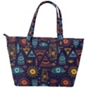 Trendy African Maya Seamless Pattern With Doodle Hand Drawn Ancient Objects Back Pocket Shoulder Bag  View2