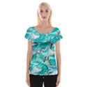 Sea Waves Seamless Pattern Cap Sleeve Top View1