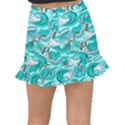 Sea Waves Seamless Pattern Fishtail Mini Chiffon Skirt View2