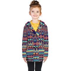 Pattern Tribal Style Kids  Double Breasted Button Coat by Wegoenart